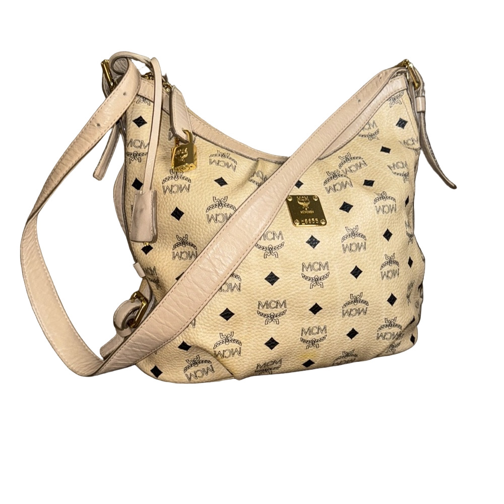 MCM Visetos Cream Shoulder Bag - Picture 3 of 10